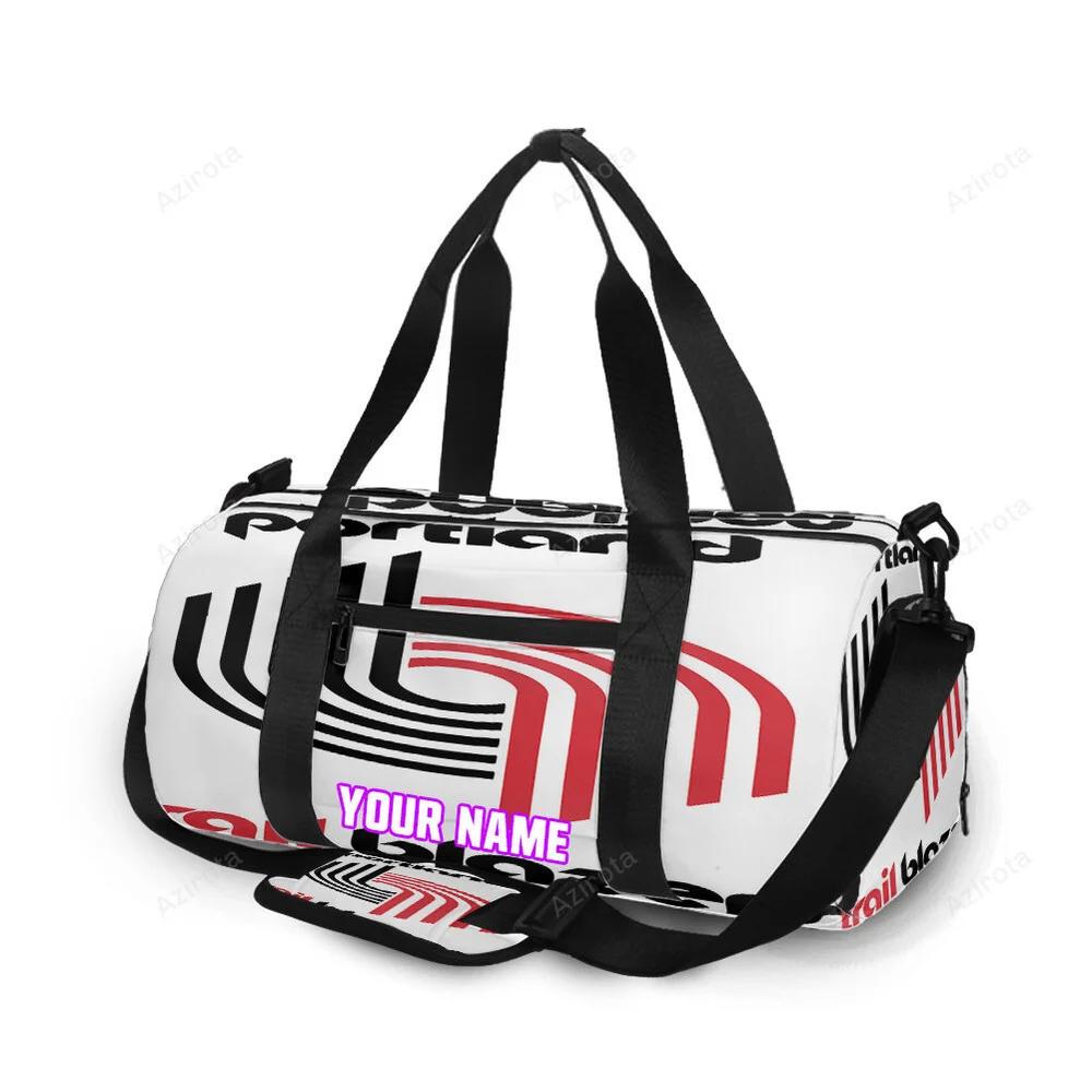 Portland trail blazers red black white personalized name travel bag gym bag 2344 Travel Bag