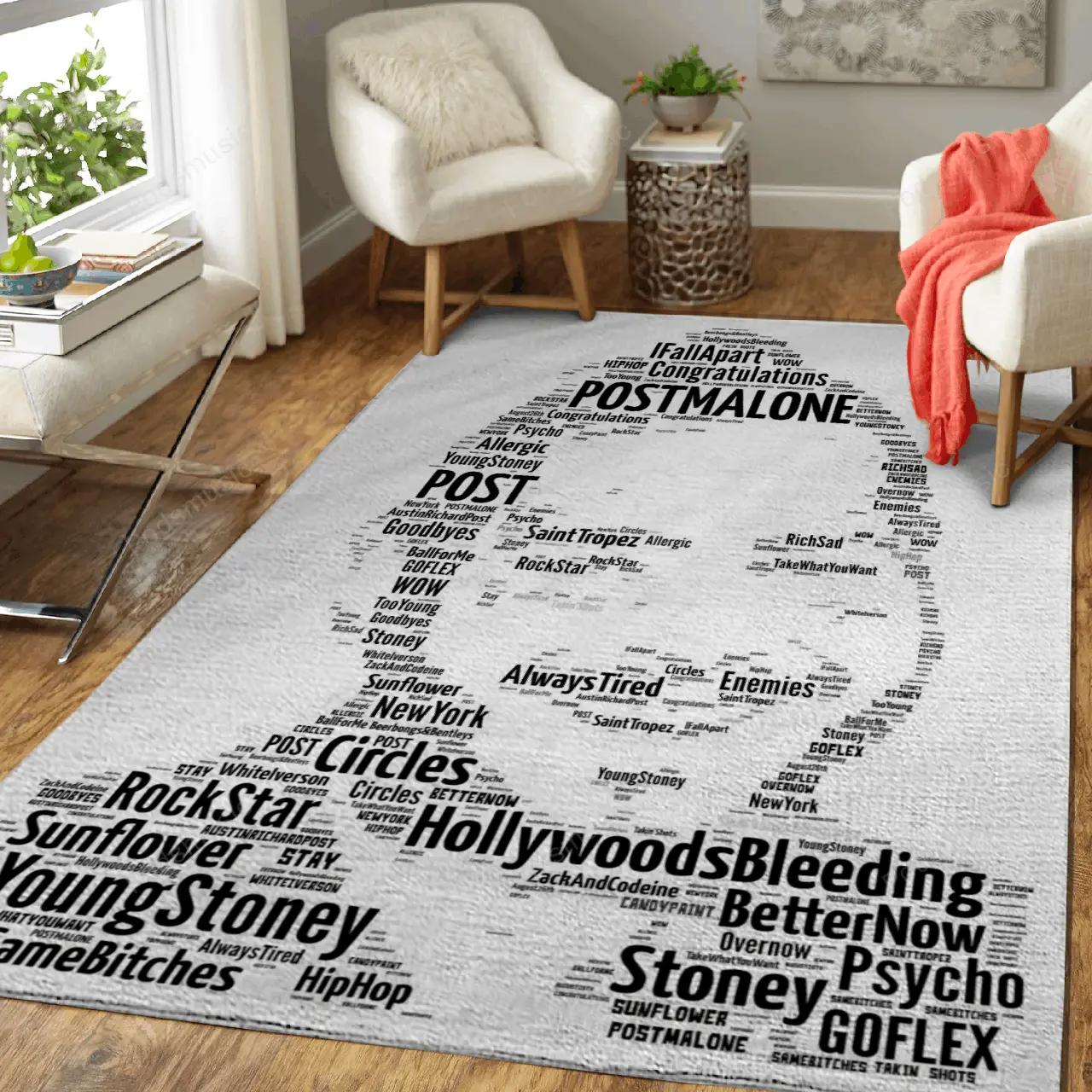 Post malone modern music icons art for fans area rug living room carpet rug regtangle carpet floor decor home decor Rectangle Rug