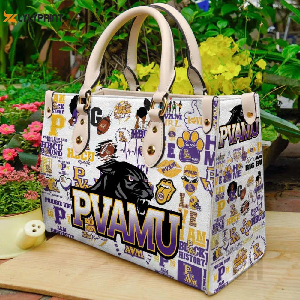 Prairie view a&m panthers leather handbag gift for women 4324 Women Leather Hand Bag