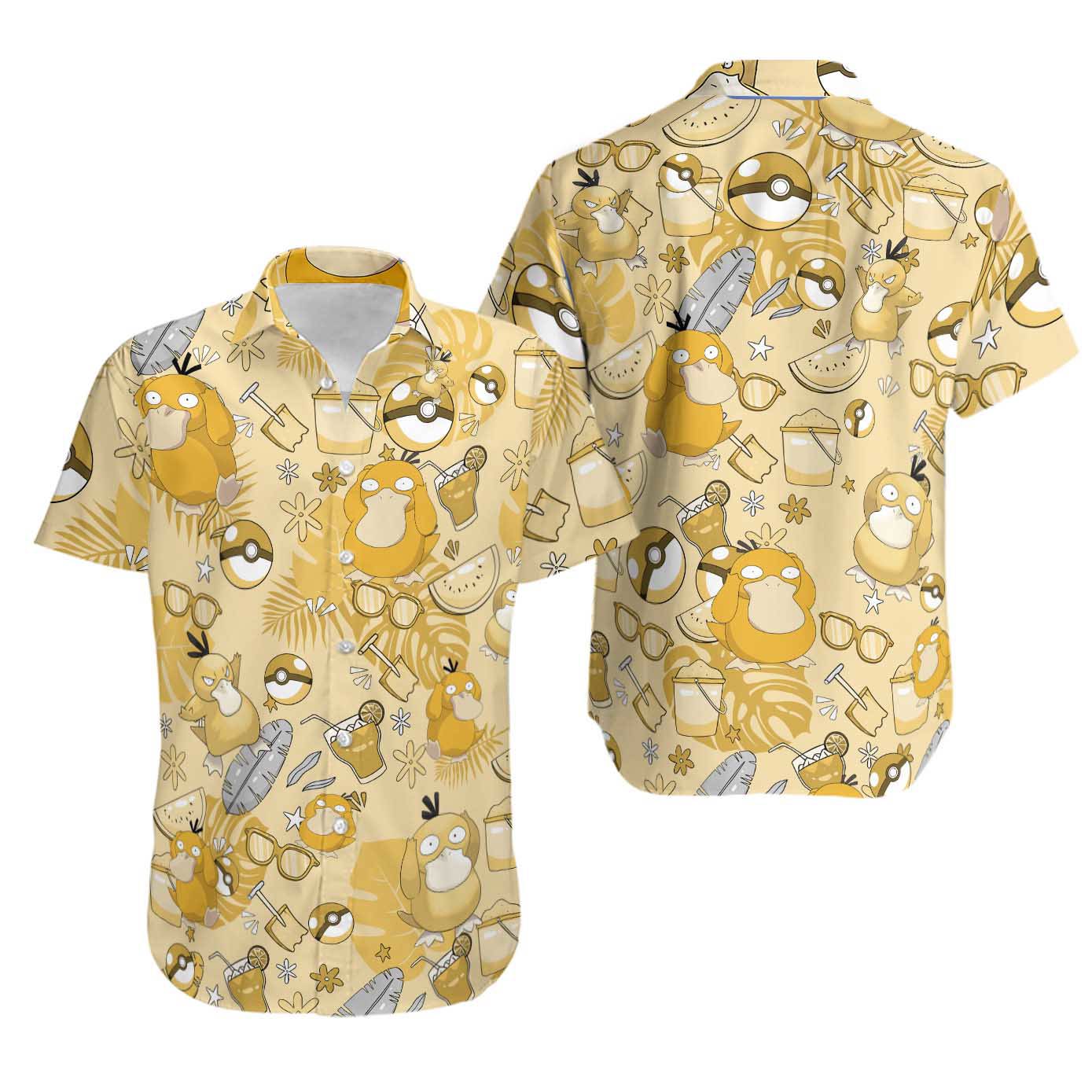 Psyduck  hawaiian shirt Hawaii Shirt Shorts & Flip Flops