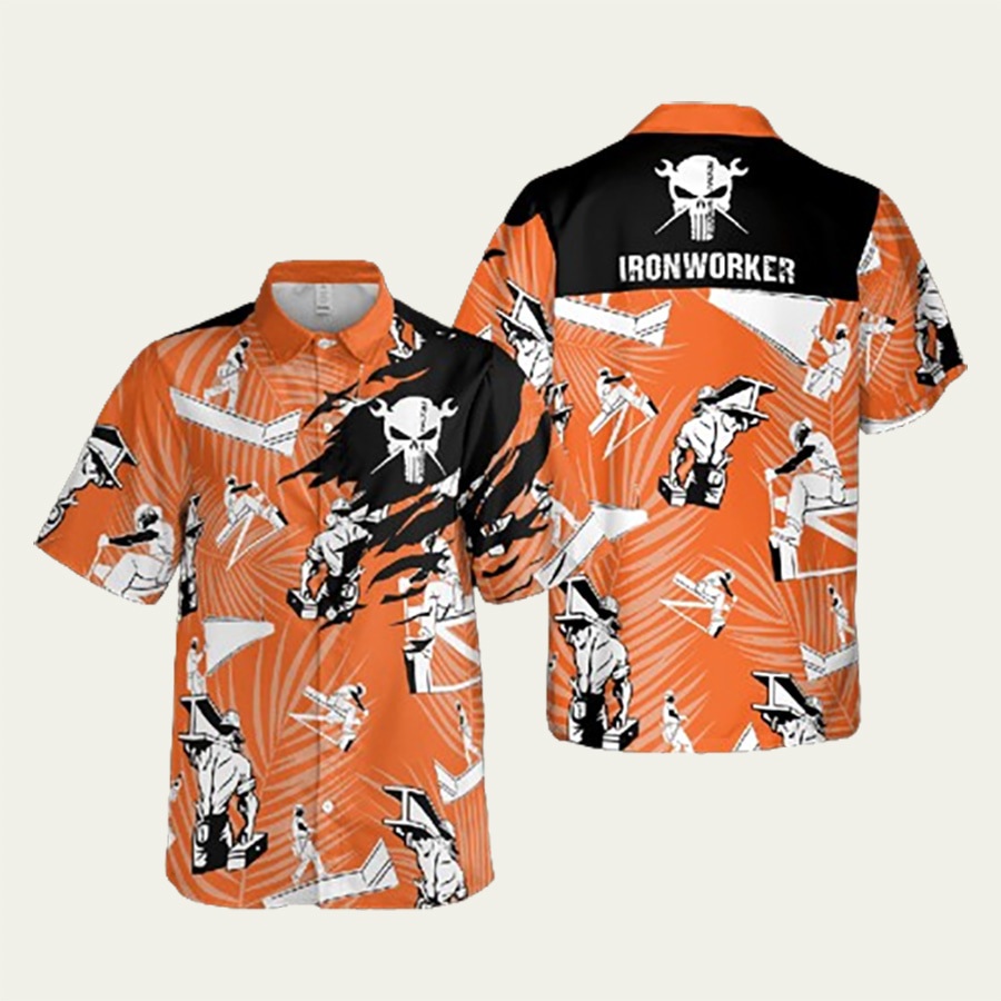 Punisher skull ironworker hawaiian shirt Hawaii Shirt Shorts & Flip Flops