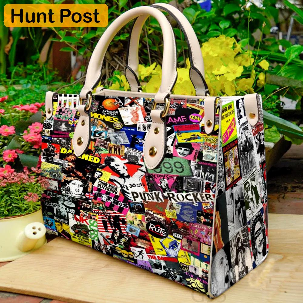 Punk rock leather bag for women gift 1021 Women Leather Hand Bag