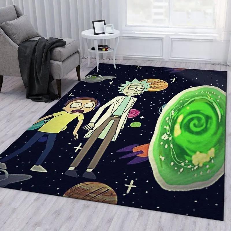Rick and morty 100 area rug living room and bed room rug rug regtangle carpet floor decor home decor Rectangle Rug