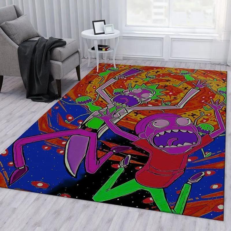 Rick and morty 120 area rug living room and bed room rug rug regtangle carpet floor decor home decor Rectangle Rug