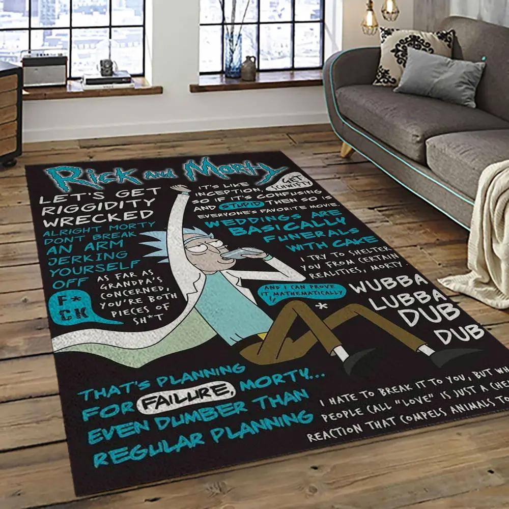 Rick and morty cartoon tv show retangle carpet area rug home decor best gift for family rm24 Rectangle Rug