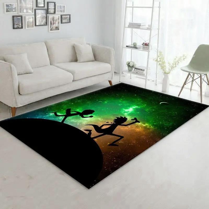 Rick and morty galaxy area rug living room and bed room rug rug regtangle carpet floor decor home decor Rectangle Rug