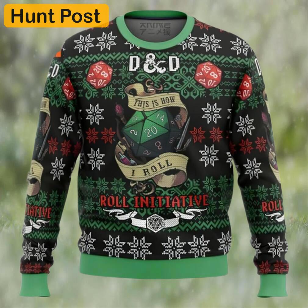 Roll initiative dungeons & dragons ugly christmas sweater Christmas Ugly Sweater