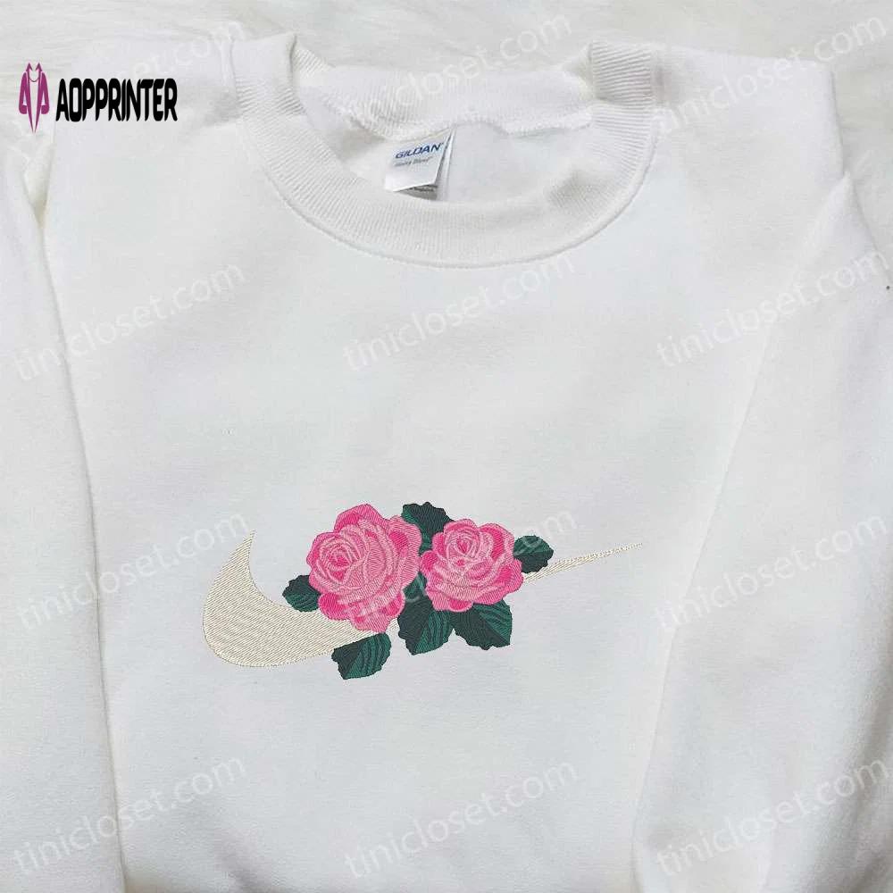 Roses x nike swoosh hoodie & nike inspired shirt: best birthday gift ideas Embroidered Shirt