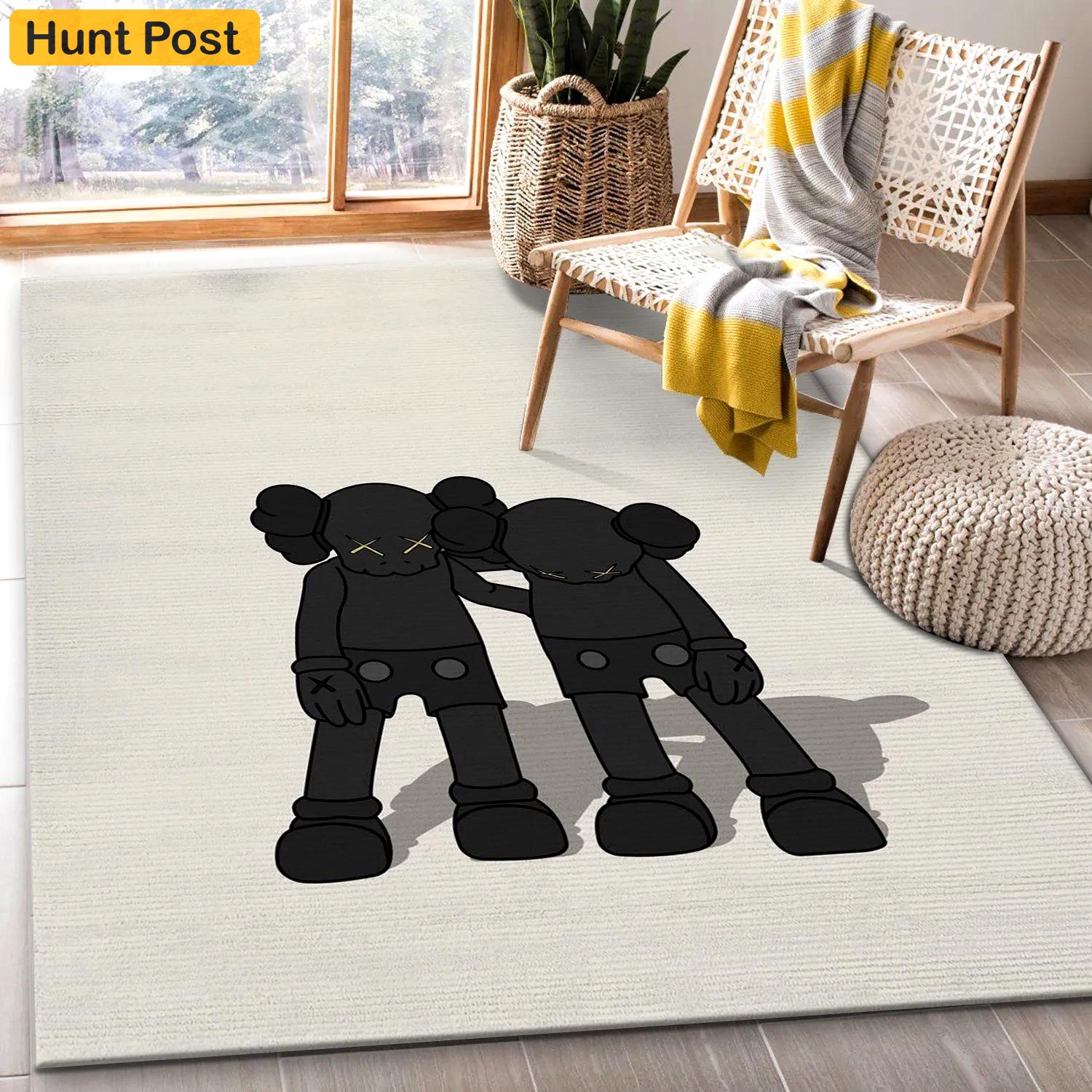 Rugs in living room and bedroom - Kaws along the way black area rug bedroom rug christmas gift us decor Rectangle Rug