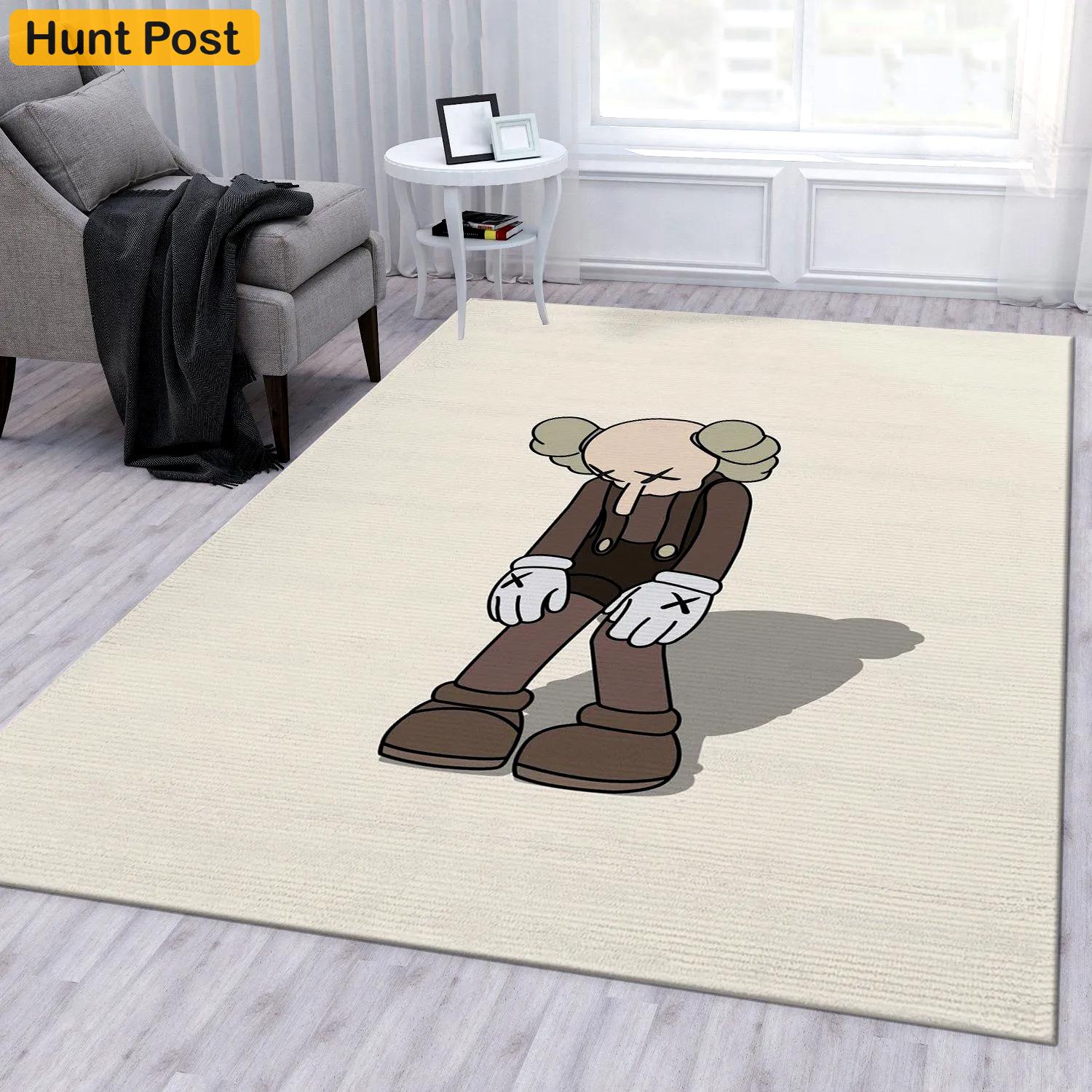 Rugs in living room and bedroom - Kaws small lie figure area rug for christmas bedroom rug carpet floor decor floor mats keep warm in winter Rectangle Rug
