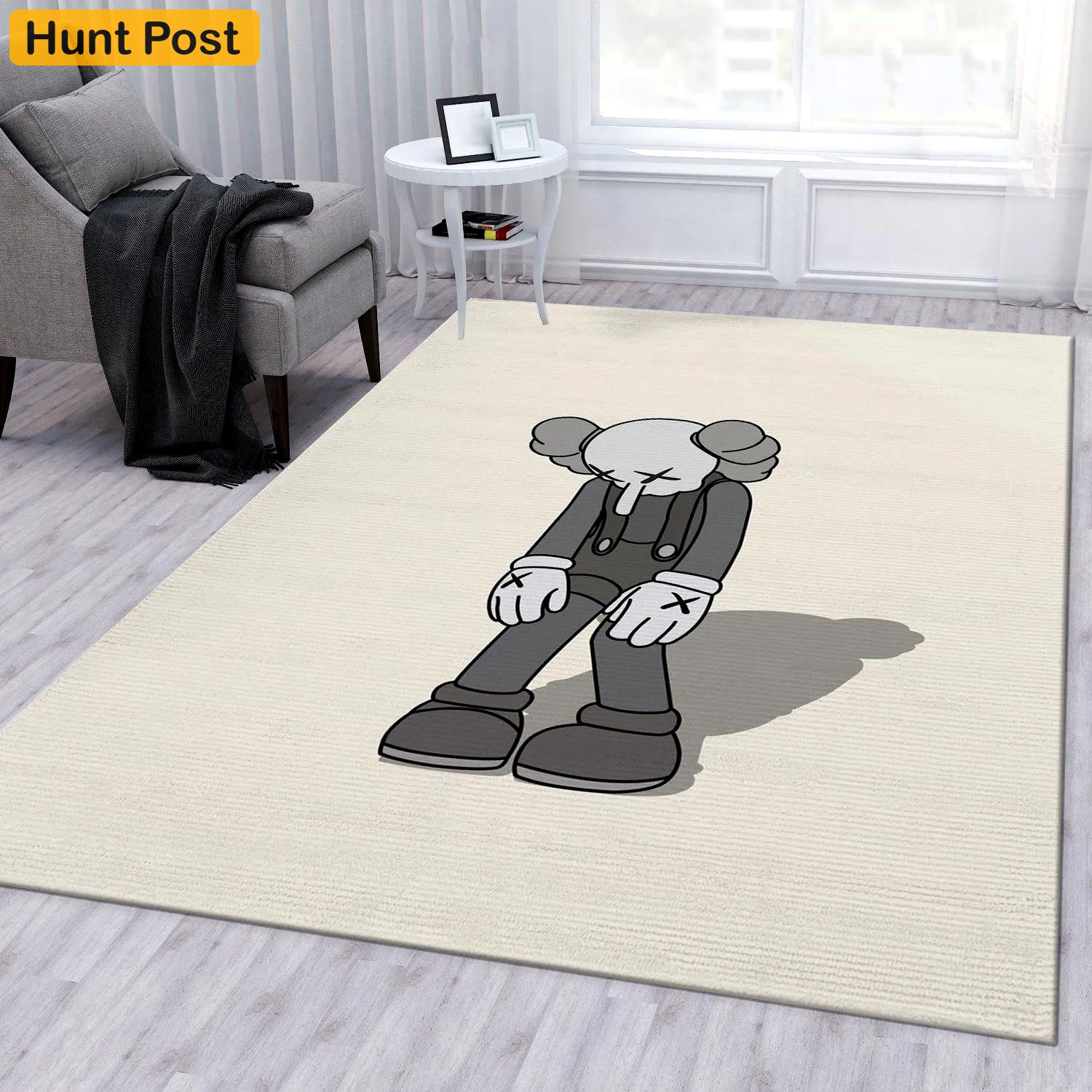 Rugs in living room and bedroom - Kaws small lie figure rug living room rug carpet christmas gift floor mats keep warm in winter Rectangle Rug
