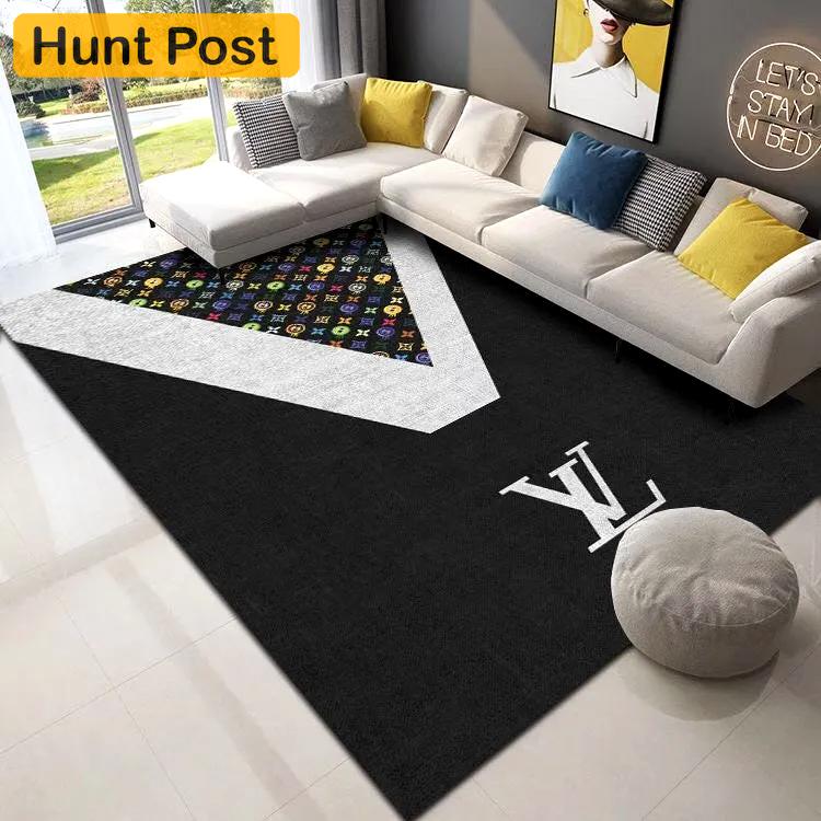 Rugs in living room and bedroom - Louis vuitton lv blue luxury area rug for living room bedroom carpet home decorations mat Rectangle Rug