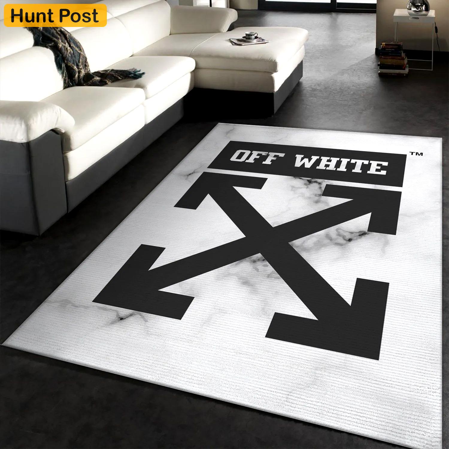 Rugs in living room and bedroom - Off-white rectangle rug fashion brand rug christmas gift us decor Rectangle Rug