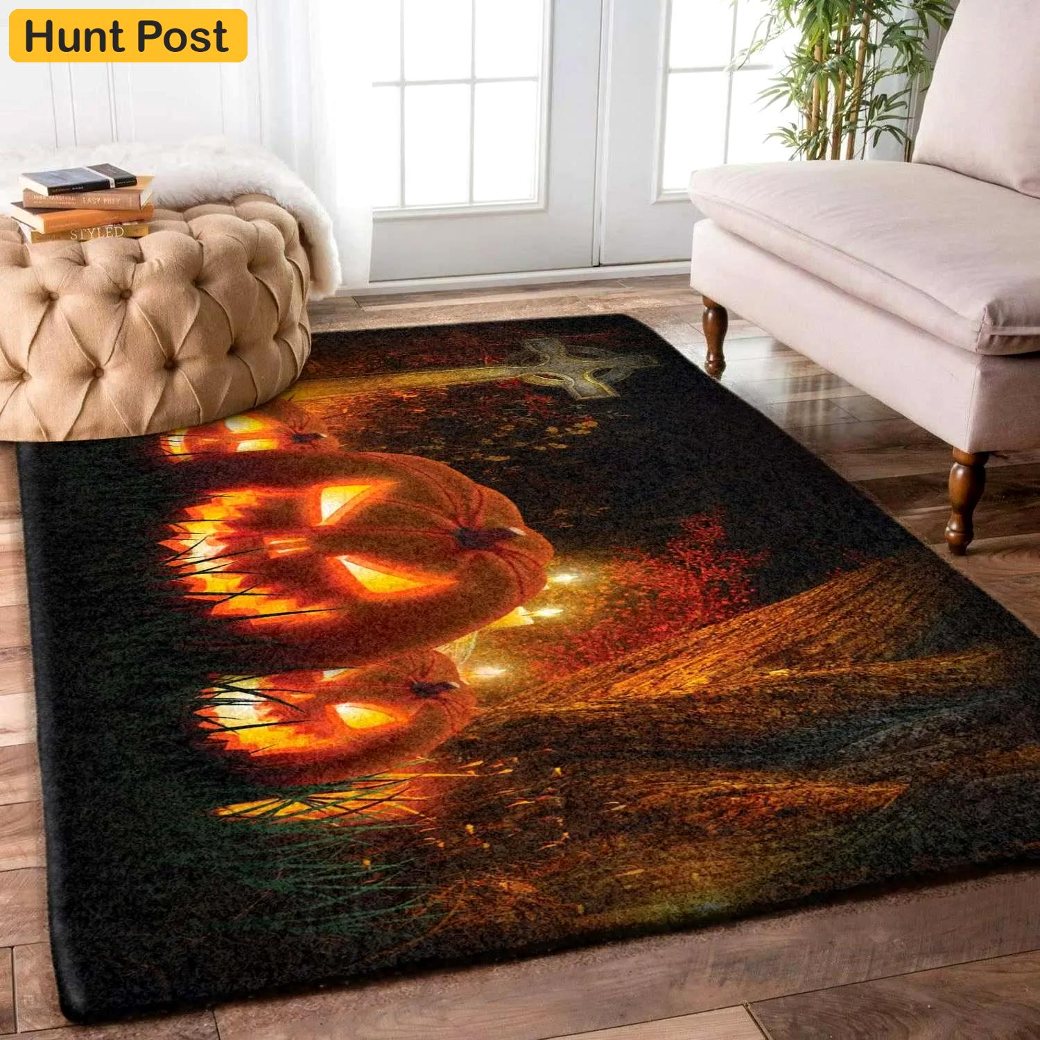 Rugs in living room and bedroom - Pumpkin halloween area rug living room and bed room rug gift us decor - rugs Rectangle Rug