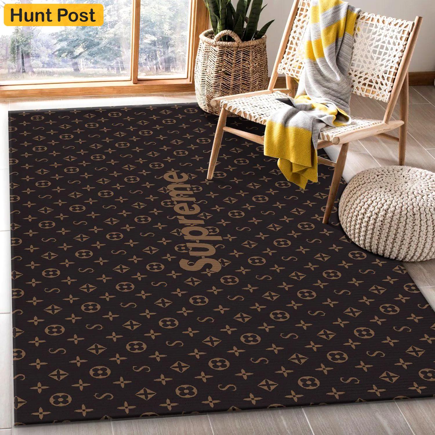 Rugs in living room and bedroom - Supereme x louis vuitton ver4 fashion brand area rug bedroom rug christmas gift floor mats keep warm in winter Rectangle Rug