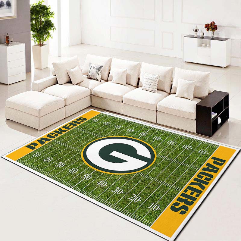 Rugs in living room and bedroom green bay packers football team nfl field living room carpet kitchen area rugs Rectangle Rug