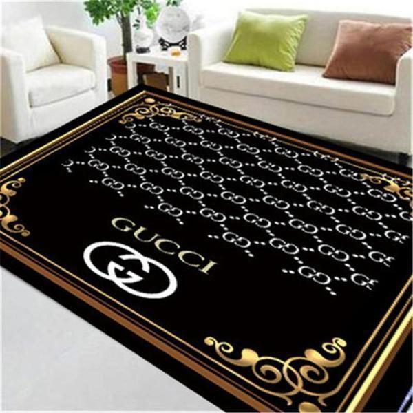 Rugs in living room and bedroom gucci logo inspired rug carpet dark living room carpet area rug Rectangle Rug