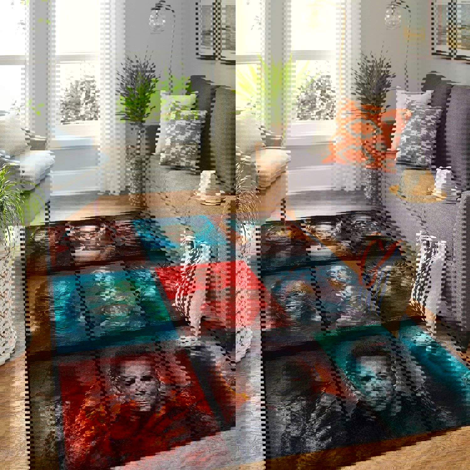 Rugs in living room and bedroom horror halloween area rug floor decor Rectangle Rug