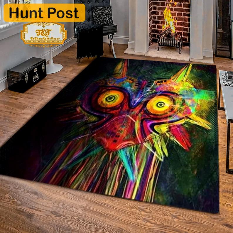 Rugs in living room and bedroom legend of zelda rug - abstract color gaming rug - gaming rug- video game rug- zelda decor- zelda carpet- zelda rug- zelda gifts- gamer rug Rectangle Rug