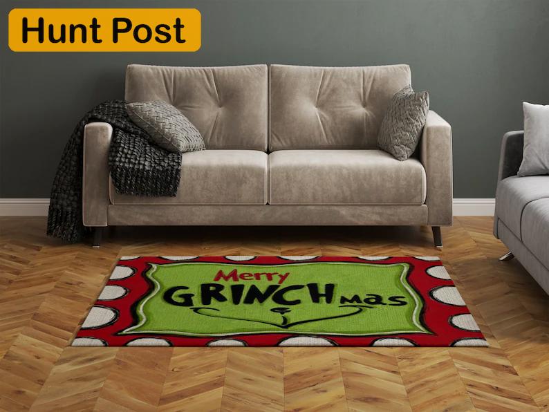 Rugs in living room and bedroom merry grinckmas rug - the grinck funny christmas rug - grinck christmas mat- grinck lover-s gift- funny christmas rug- grinck christmas gift Rectangle Rug