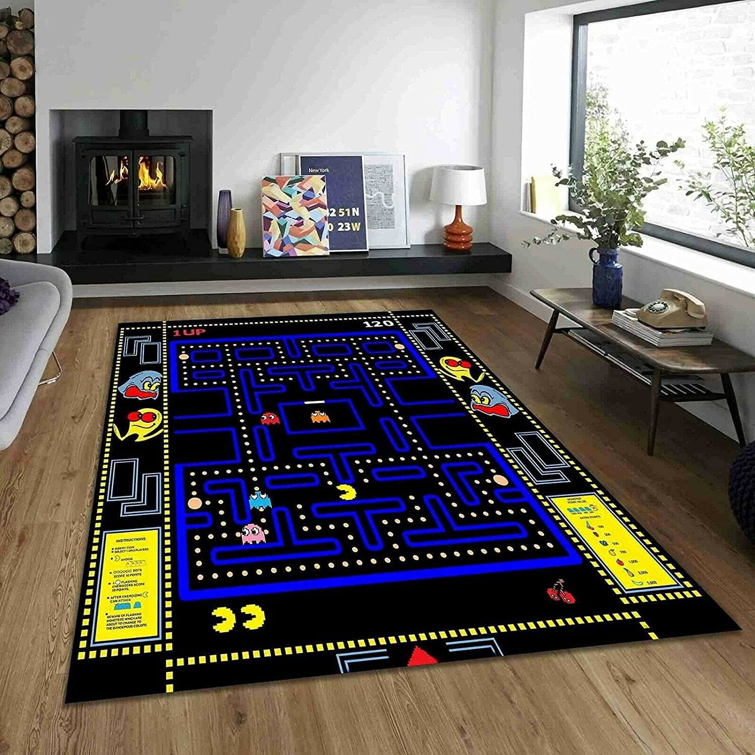 Rugs in living room and bedroom pacmann area rug- popular rug home decor Rectangle Rug