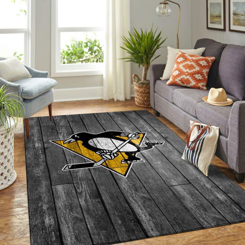 Rugs in living room and bedroom pittsburgh penguins Rectangle Rug