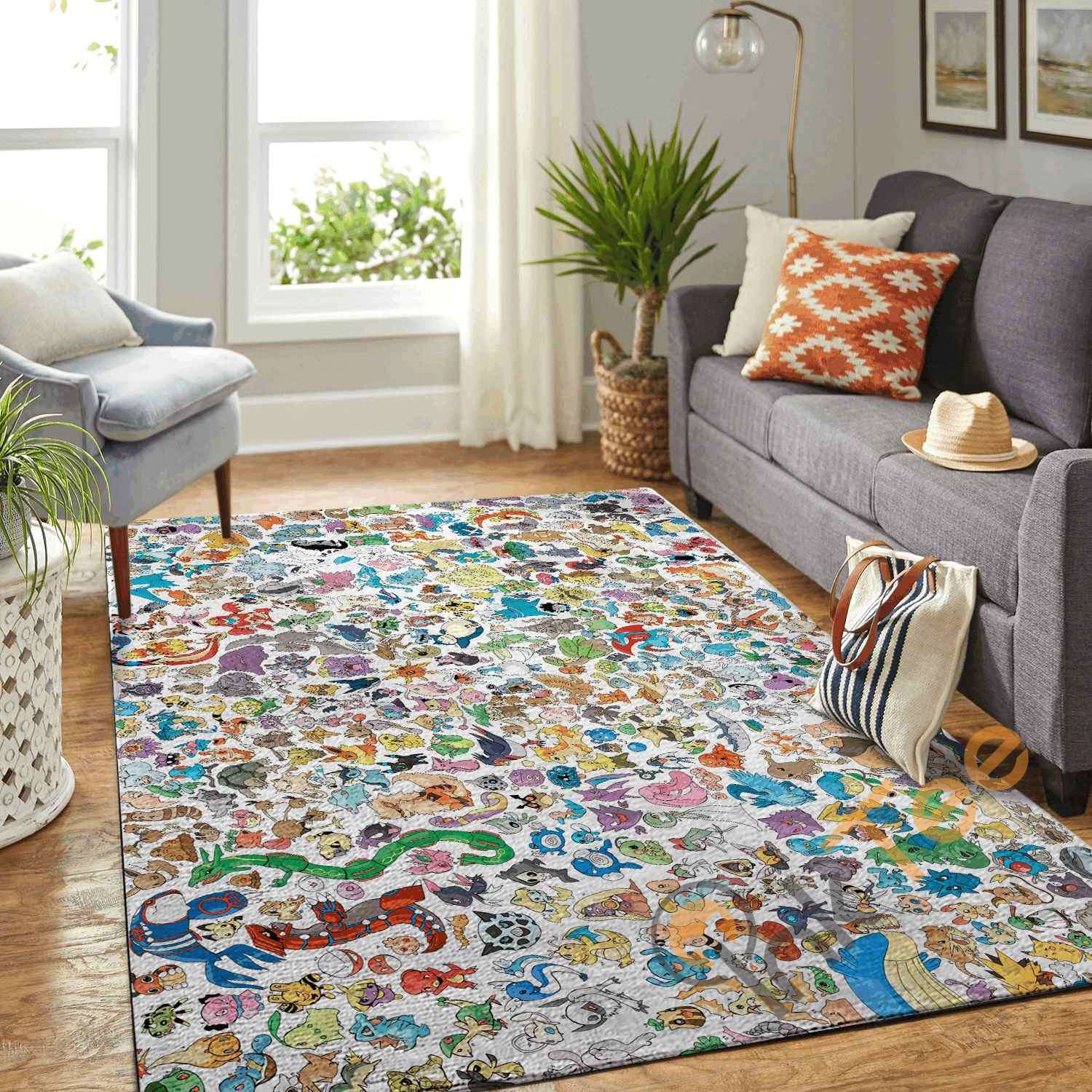 Rugs in living room and bedroom pokemon area rug Rectangle Rug
