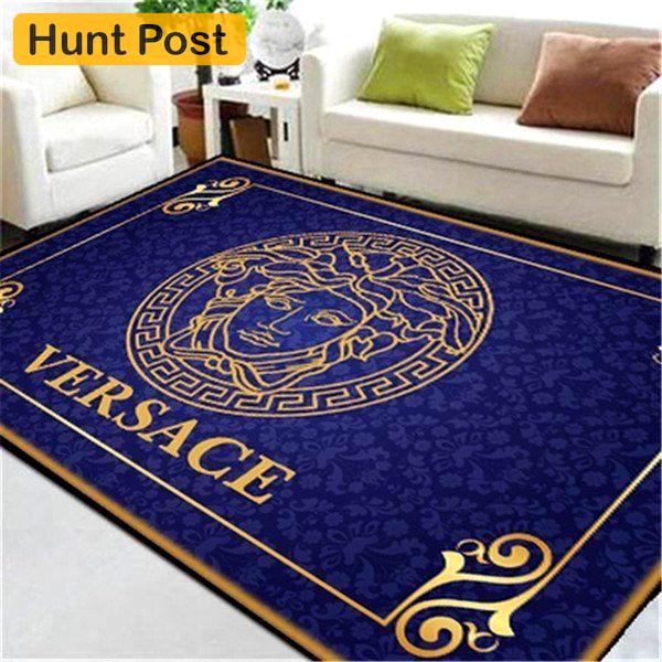 Rugs in living room and bedroom versace logo gold and blue living room area carpet living room rugs the us decor Rectangle Rug