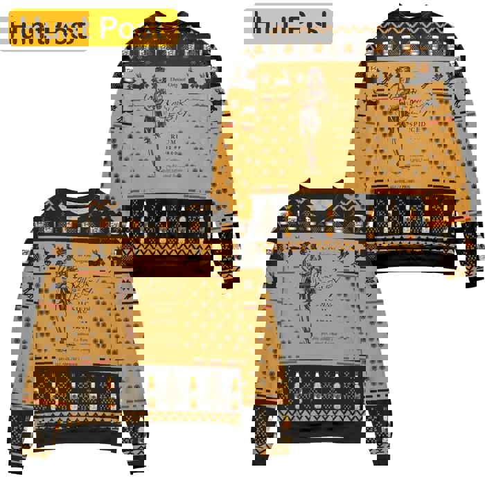 Sailor jerry spiced rum snowflake and reindeer ugly christmashot 2025 style 748 Christmas Ugly Sweater