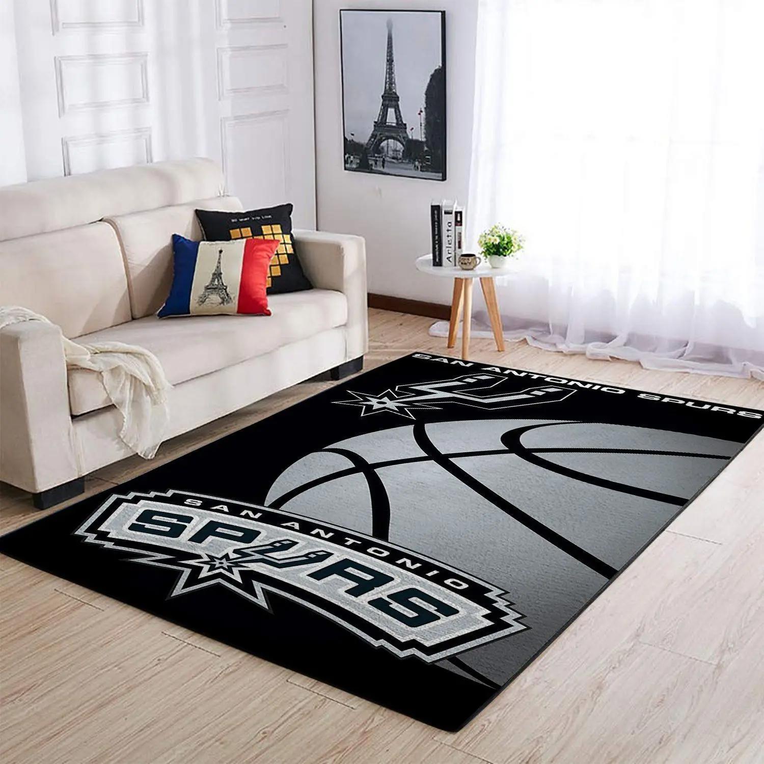 San antonio spurs area rug nba team logo living room rug regtangle carpet v1714 Rectangle Rug