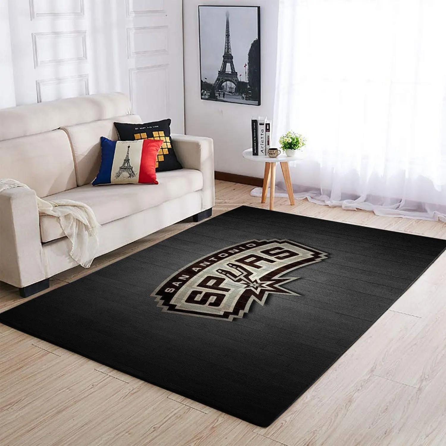 San antonio spurs area rug nba team logo living room rug regtangle carpet v1746 Rectangle Rug