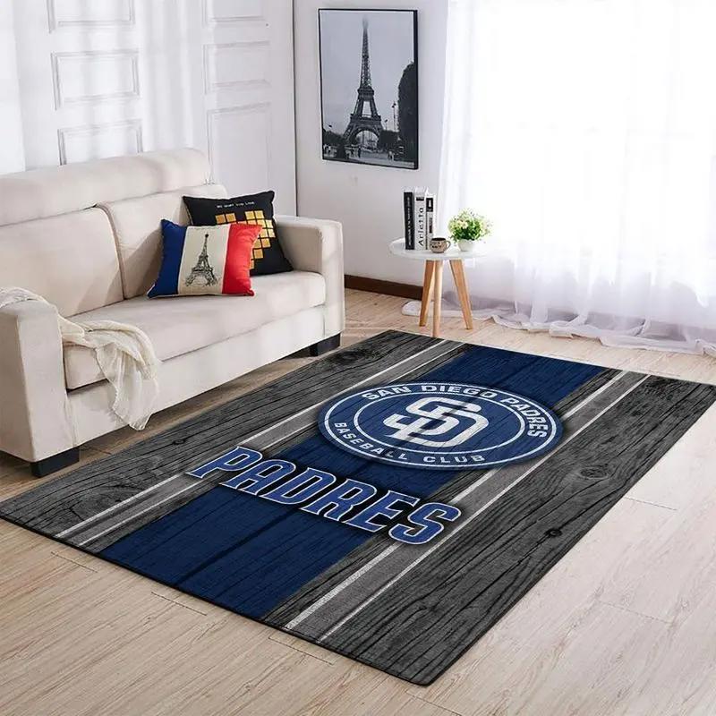 San diego padres wooden area rug mlb baseball team logo carpet living room rugs Rectangle Rug