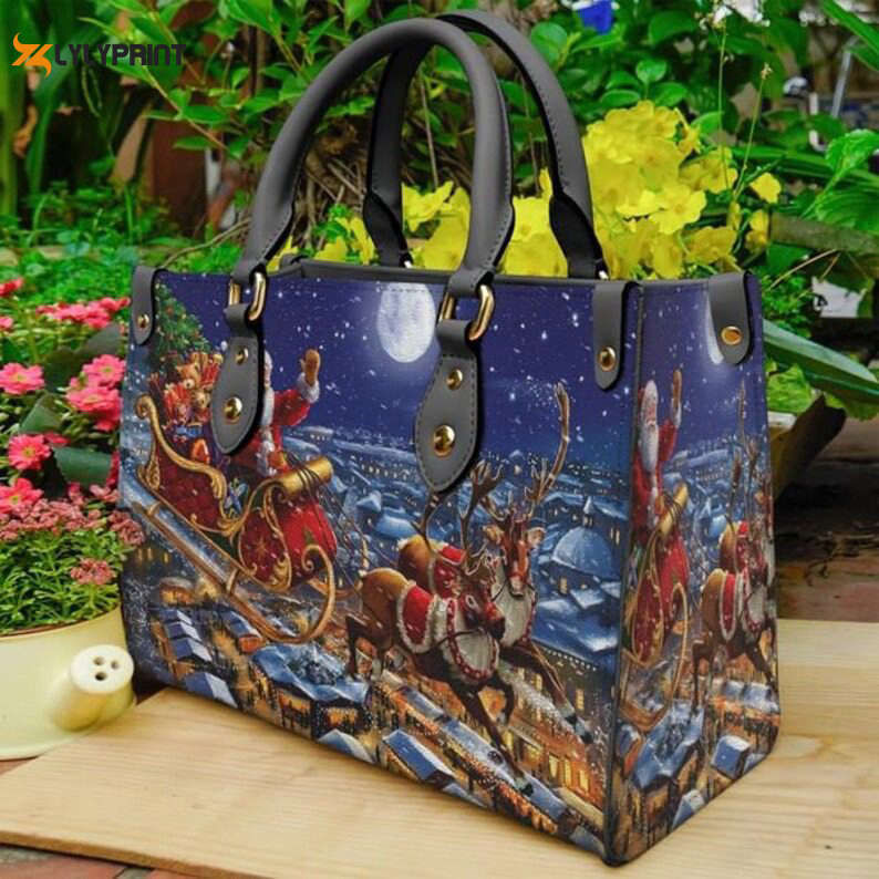 Santa claus 6 leather handbag gift for women 4702 Women Leather Hand Bag