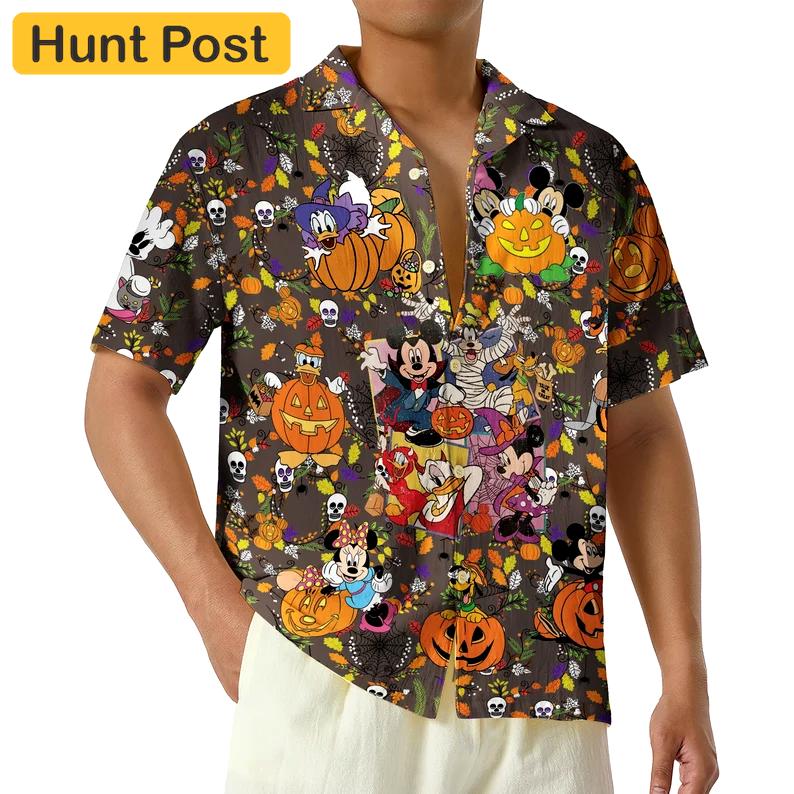 Scary pumpkin mickey and friends creepy hawaiian shirt Hawaii Shirt Shorts & Flip Flops