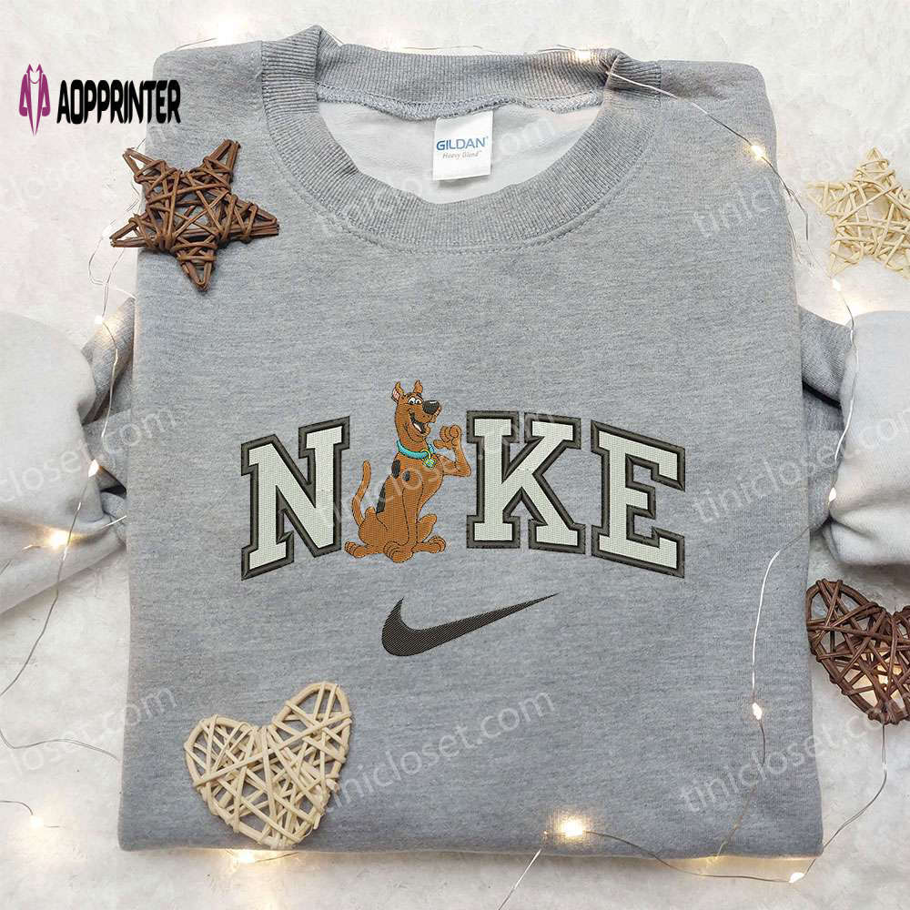 Scoobert x nike embroidered sweatshirt: scooby doo & nike inspired shirt Embroidered Shirt
