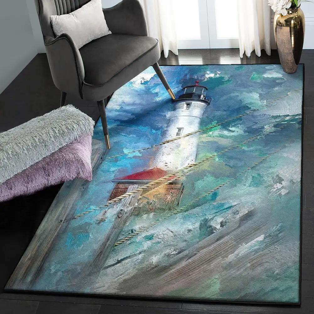 Sea indoor outdoor rugs, lighthouse rug Rectangle Rug