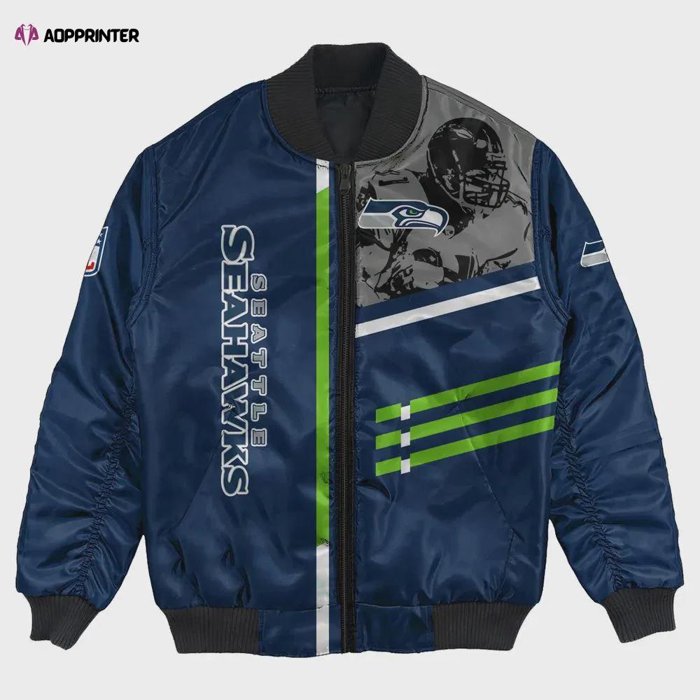 Seattle seahawks bomber jacket 3d printed personalized football for fan Bomber Jacket