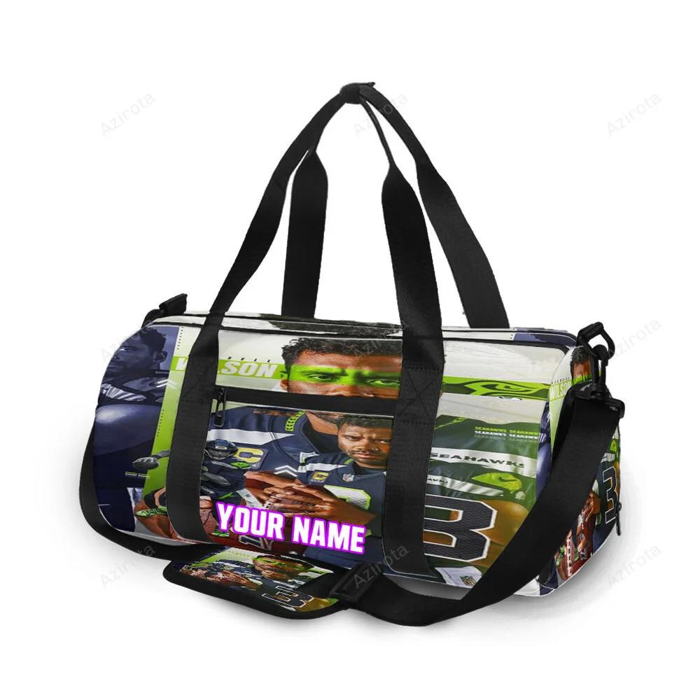 Seattle seahawks russell wilson5 personalized name travel bag gym bag 1720 Travel Bag