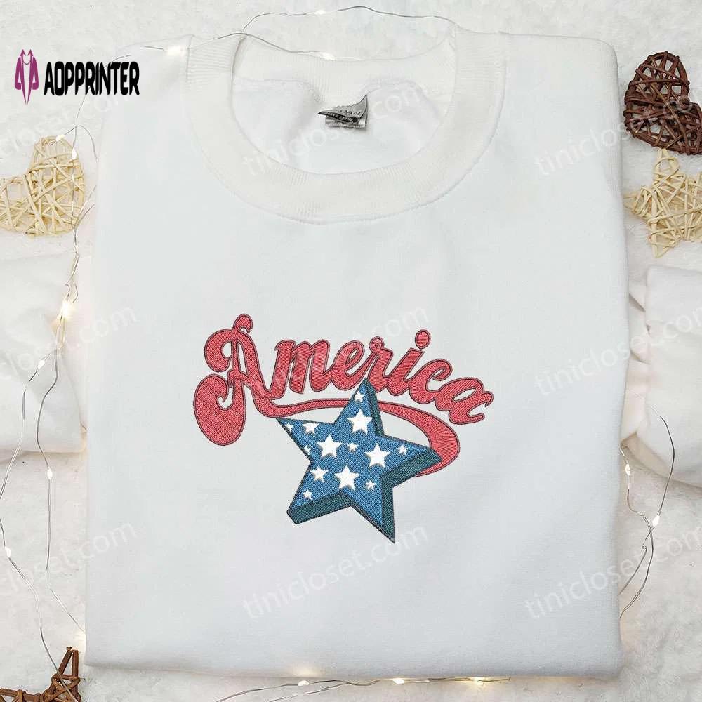 Show your patriotism with american star embroidered shirt – best national day gifts Embroidered Shirt