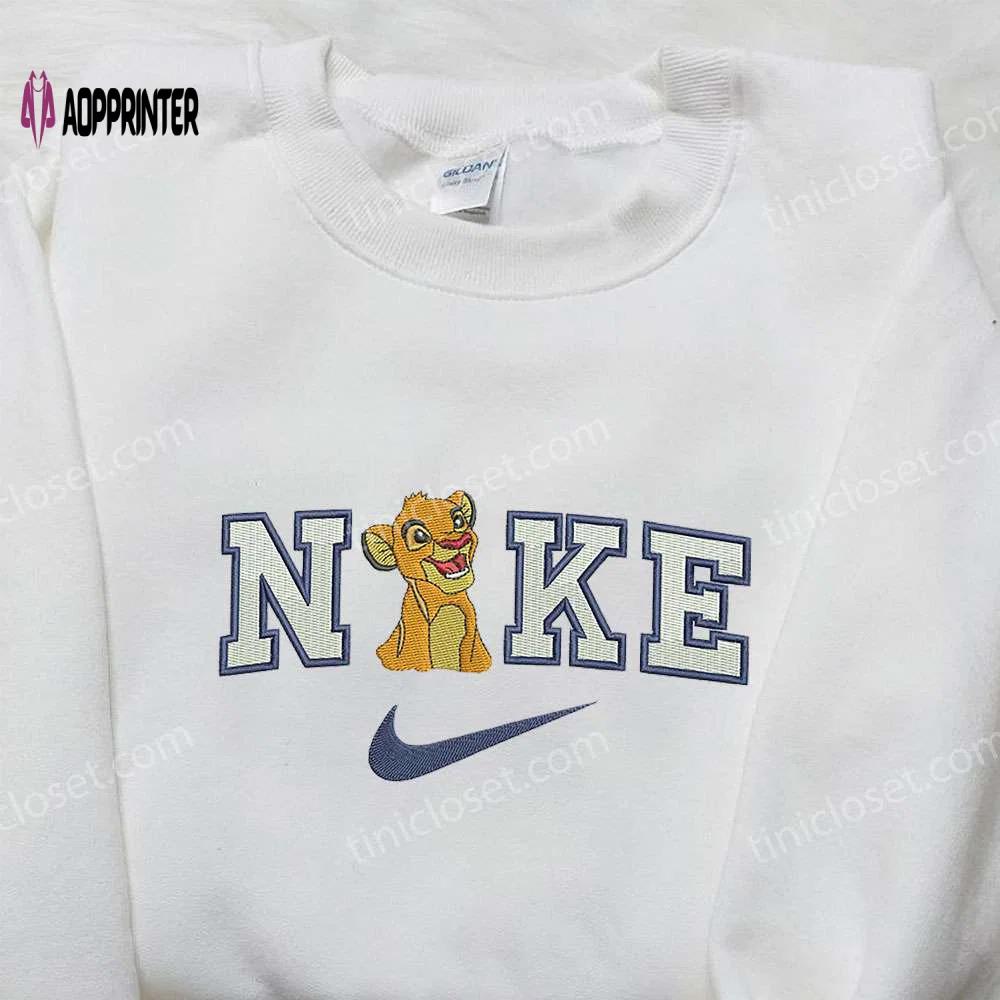 Simba x nike embroidered sweatshirt: lion king disney inspired shirt Embroidered Shirt