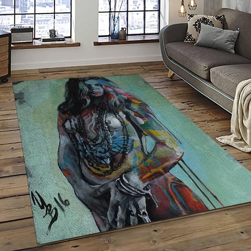 Singer janis joplin music carpet rectangle area rug for living room bedroom decor jj25 Rectangle Rug
