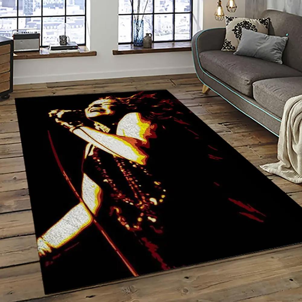 Singer janis joplin music carpet rectangle area rug for living room bedroom decor jj37 Rectangle Rug