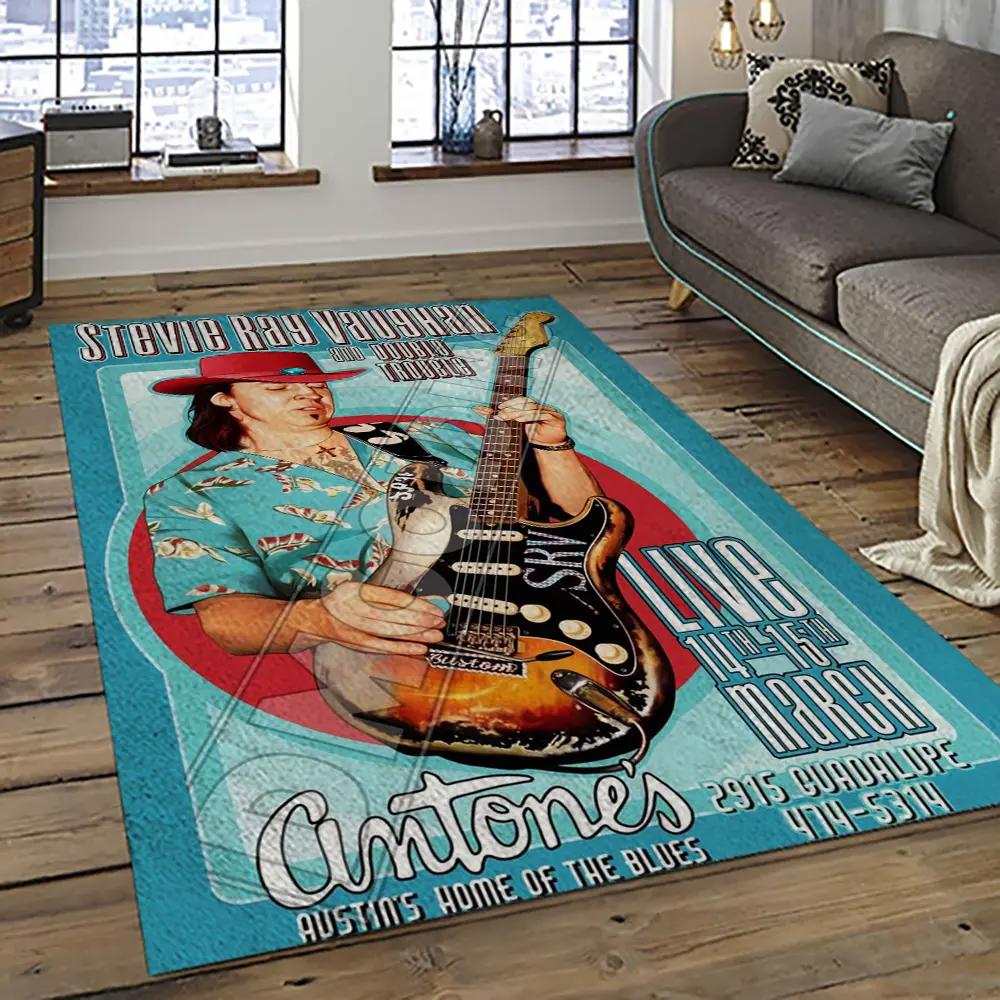 Singer stevie ray vaughan music carpet rectangle area rug for living room bedroom decor srv35 Rectangle Rug