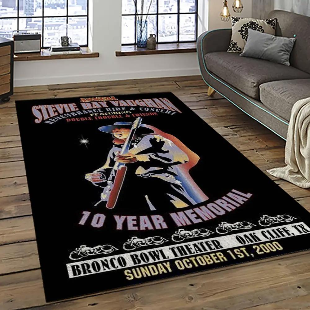 Singer stevie ray vaughan music carpet rectangle area rug for living room bedroom decor srv40 Rectangle Rug