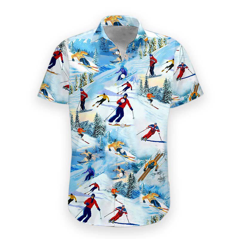 Skiing custom hawaii shirt Hawaii Shirt Shorts & Flip Flops