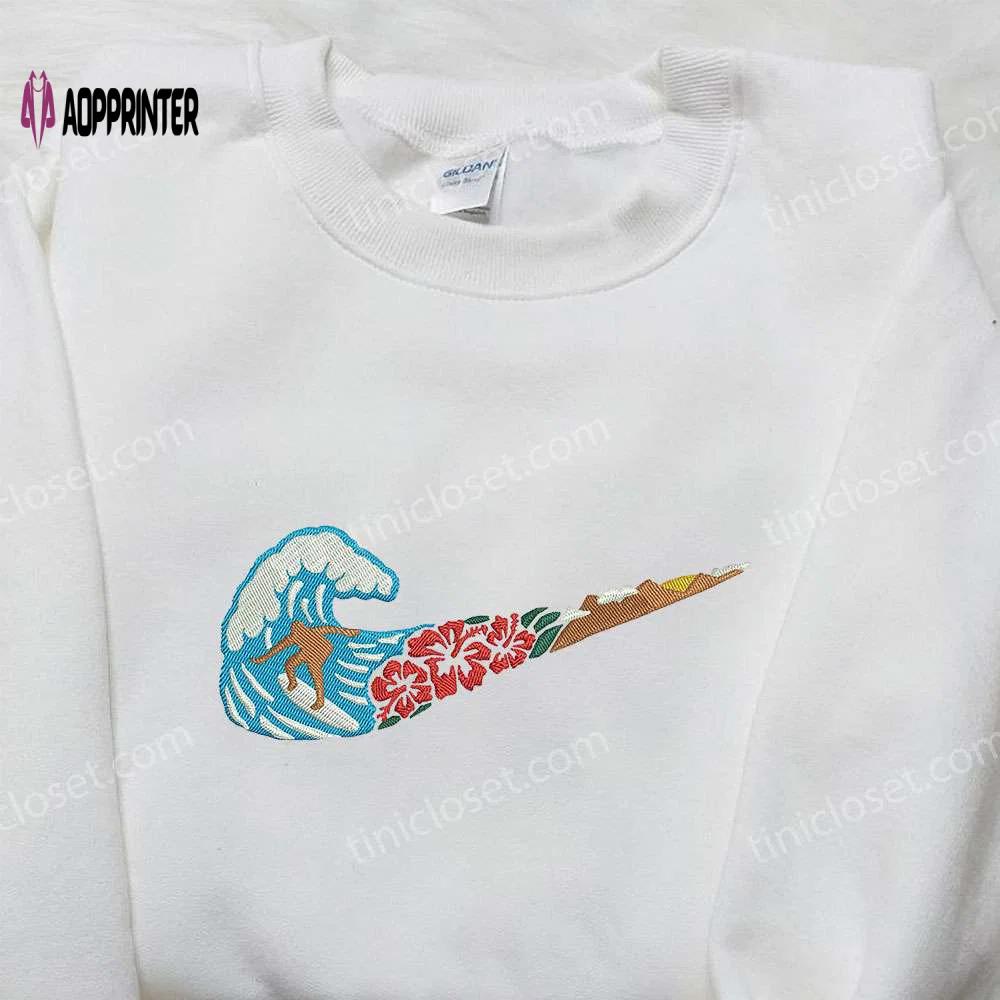 Sleek surf x nike embroidered sweatshirt: perfect nike inspired gift for family Embroidered Shirt