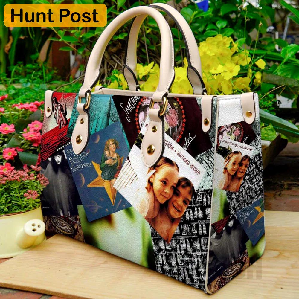 Smashing pumpkins leather handbag for women gift 2422 Women Leather Hand Bag
