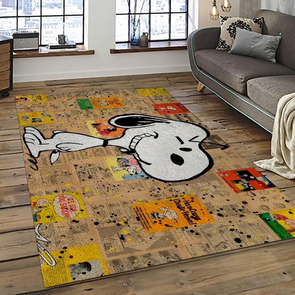 Snoopy cartoon movie carpet rectangle area rug for living room bedroom decor snp49 Rectangle Rug