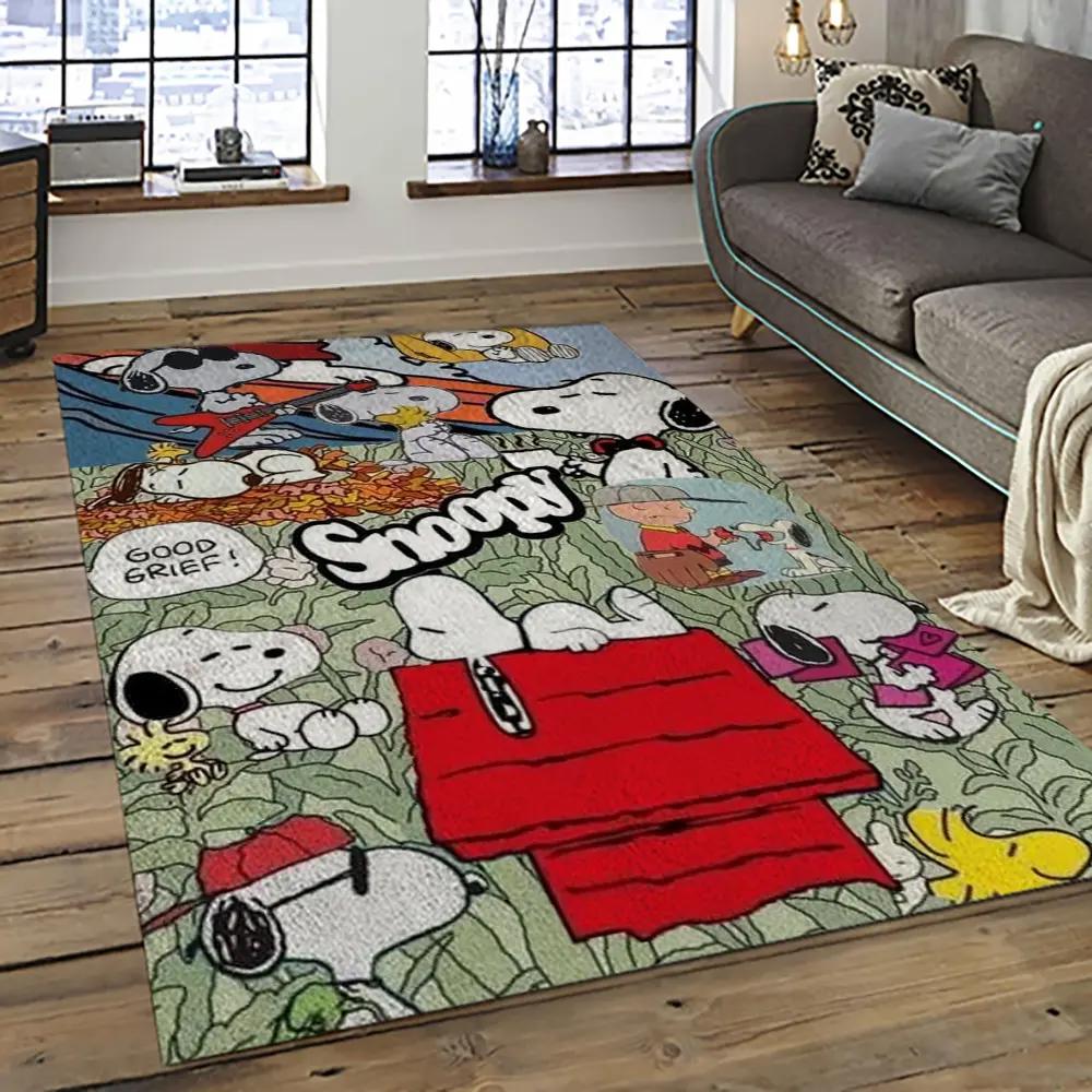 Snoopy cartoon movie carpet rectangle area rug for living room bedroom decor snp88 Rectangle Rug