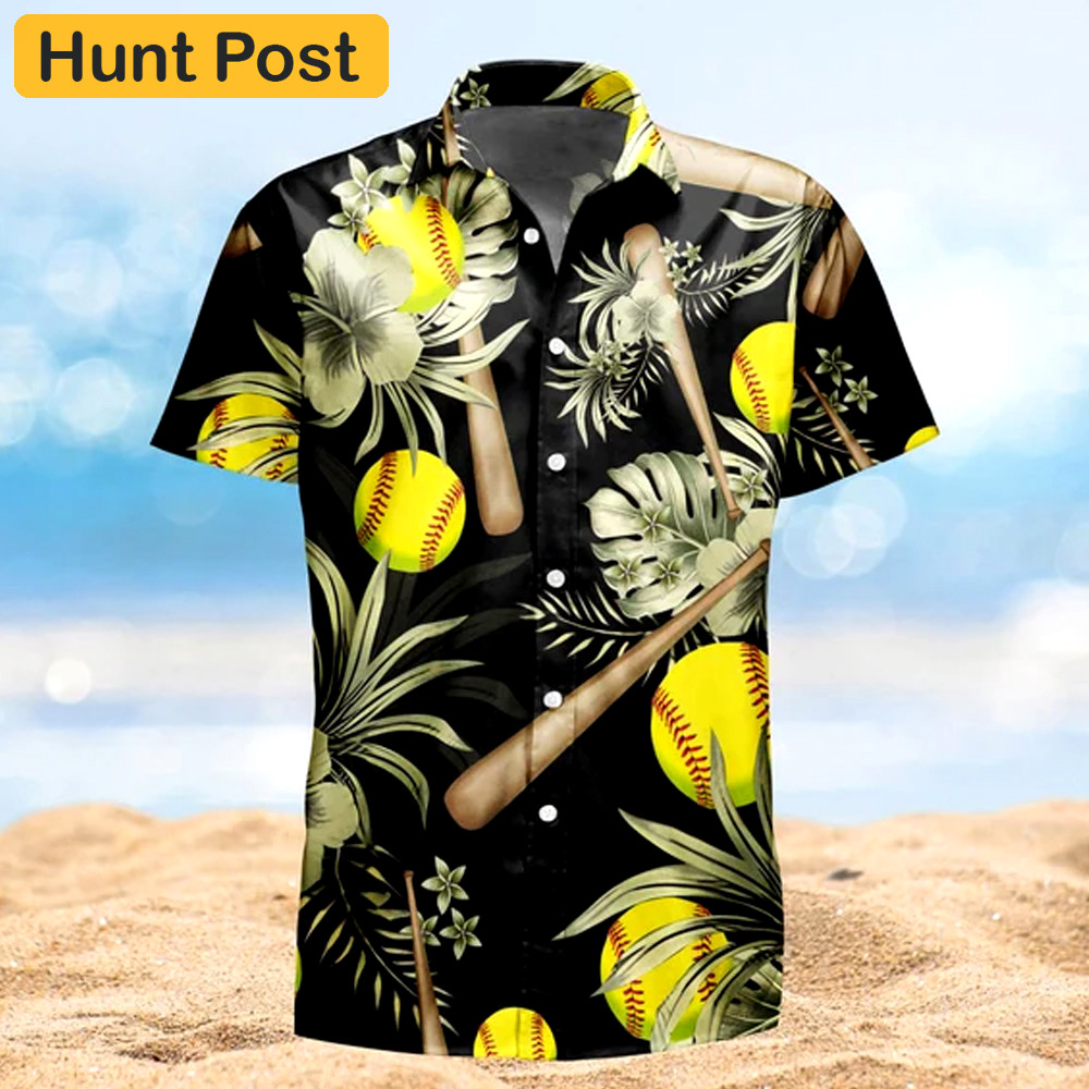 Softball hawaiian shirt sold by benjamin cox Hawaii Shirt Shorts & Flip Flops